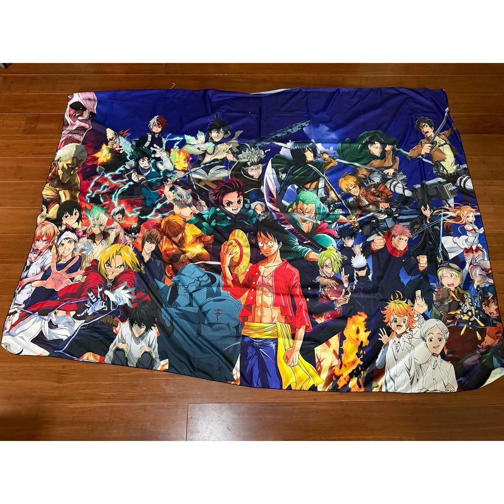 Anime 74" x 56" Fabric Hanging Banner Wall anime tapestry Naruto My Hero Large